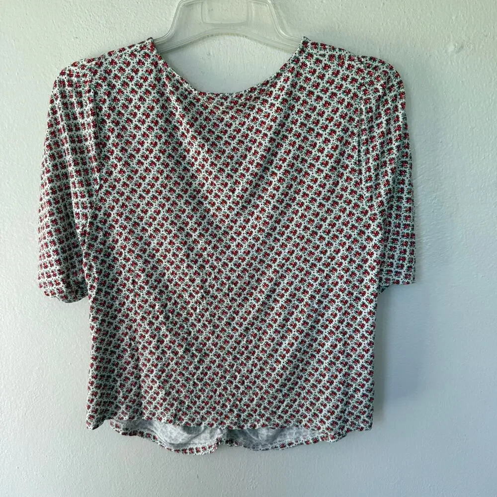 Boden Floral Ruched V-Neck Blouse Size US 20/22 UK 22